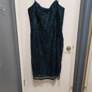 City Chic Green Sweetheart Sheath Cocktail Dress